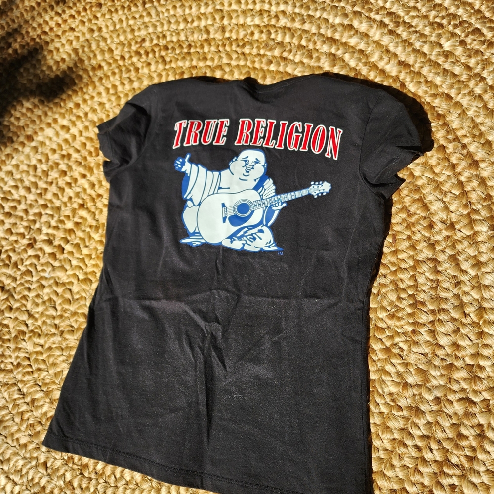True Religion Black Tee with Graphic Design